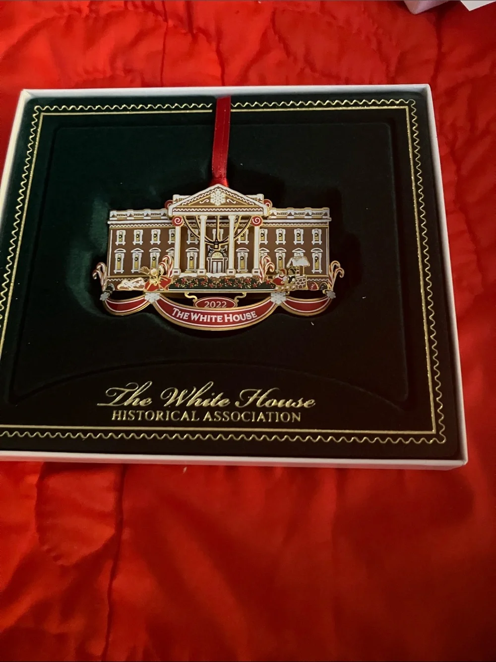 The White House Historical Association 2022 Christmas Ornament - Red & Gold